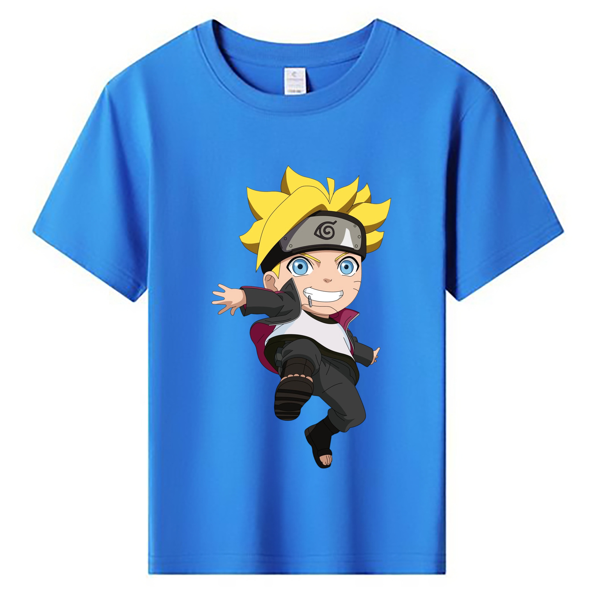 （画像用） NARUTO -ナルト- うずまき ボルト Uzumaki Boruto 綿100％キッズTシャツ（フロントプリント）